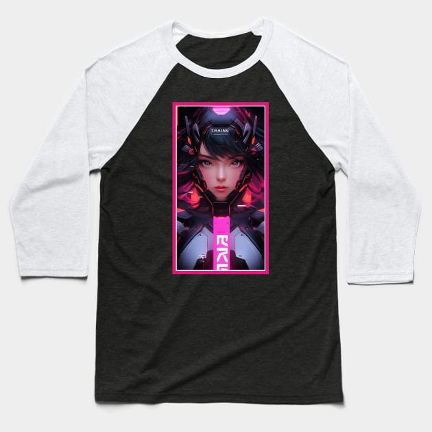 Anime Race Girl | Quality 3D Anime Artwork | Pink Red Black Blue Chibi Manga Anime Art Baseball T-Shirt by AlNoah